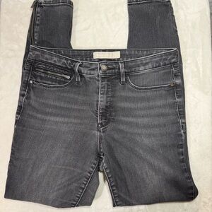 Athleta Black Ankle Jeans Women’s Size‎ 6 Mid Rise Stretch Zip Detail